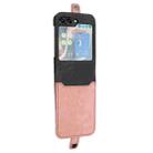 For Samsung Galaxy Z Flip5 Side Buckle Double Fold Leather Phone Case(Pink) - 1