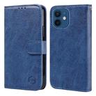 For iPhone 13 mini Skin Feeling Oil Leather Texture PU + TPU Phone Case(Dark Blue) - 1