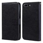 For iPhone 6 Plus / 7 Plus / 8 Plus Skin Feeling Oil Leather Texture PU + TPU Phone Case(Black) - 1