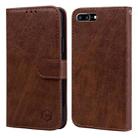 For iPhone 6 Plus / 7 Plus / 8 Plus Skin Feeling Oil Leather Texture PU + TPU Phone Case(Brown) - 1