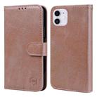For iPhone 11 Skin Feeling Oil Leather Texture PU + TPU Phone Case(Champagne) - 1