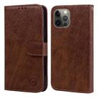 For iPhone 11 Pro Skin Feeling Oil Leather Texture PU + TPU Phone Case(Brown) - 1