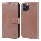 For iPhone 11 Pro Max Skin Feeling Oil Leather Texture PU + TPU Phone Case(Champagne) - 1
