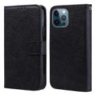 For iPhone 12 Pro / 12 Skin Feeling Oil Leather Texture PU + TPU Phone Case(Black) - 1