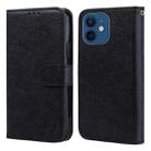 For iPhone 12 mini Skin Feeling Oil Leather Texture PU + TPU Phone Case(Black) - 1