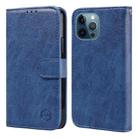 For iPhone 12 Pro Max Skin Feeling Oil Leather Texture PU + TPU Phone Case(Dark Blue) - 1