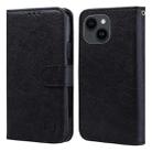 For iPhone 13 Skin Feeling Oil Leather Texture PU + TPU Phone Case(Black) - 1