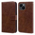 For iPhone 13 Skin Feeling Oil Leather Texture PU + TPU Phone Case(Brown) - 1