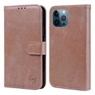 For iPhone 13 Pro Max Skin Feeling Oil Leather Texture PU + TPU Phone Case(Champagne) - 1