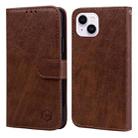 For iPhone 15 Plus Skin Feeling Oil Leather Texture PU + TPU Phone Case(Brown) - 1
