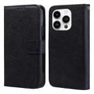 For iPhone 15 Pro Skin Feeling Oil Leather Texture PU + TPU Phone Case(Black) - 1