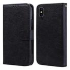 For iPhone X / XS Skin Feeling Oil Leather Texture PU + TPU Phone Case(Black) - 1