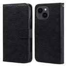 For iPhone 14 Skin Feeling Oil Leather Texture PU + TPU Phone Case(Black) - 1