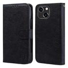 For iPhone 14 Plus Skin Feeling Oil Leather Texture PU + TPU Phone Case(Black) - 1