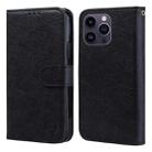 For iPhone 14 Pro Max Skin Feeling Oil Leather Texture PU + TPU Phone Case(Black) - 1