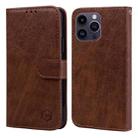 For iPhone 14 Pro Max Skin Feeling Oil Leather Texture PU + TPU Phone Case(Brown) - 1