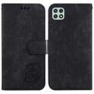 For Samsung Galaxy A22 5G Little Tiger Embossed Leather Phone Case(Black) - 1
