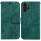 For Samsung Galaxy A13 4G Little Tiger Embossed Leather Phone Case(Green) - 1