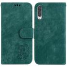 For Samsung Galaxy A50 / A30s Little Tiger Embossed Leather Phone Case(Green) - 1