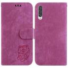 For Samsung Galaxy A70 / A70s Little Tiger Embossed Leather Phone Case(Rose Red) - 1