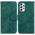 For Samsung Galaxy A73 5G Little Tiger Embossed Leather Phone Case(Green) - 1