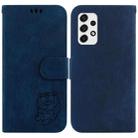 For Samsung Galaxy A73 5G Little Tiger Embossed Leather Phone Case(Dark Blue) - 1