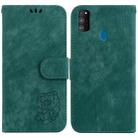 For Samsung Galaxy M30s / M21 Little Tiger Embossed Leather Phone Case(Green) - 1