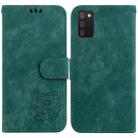 For Samsung Galaxy A03s US 164.2mm Little Tiger Embossed Leather Phone Case(Green) - 1