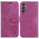 For Samsung Galaxy A25 5G Little Tiger Embossed Leather Phone Case(Rose Red) - 1