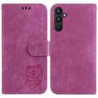 For Samsung Galaxy A34 5G Little Tiger Embossed Leather Phone Case(Rose Red) - 1