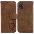 For Samsung Galaxy A51 Little Tiger Embossed Leather Phone Case(Brown) - 1