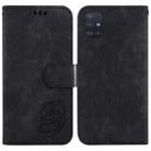 For Samsung Galaxy A51 Little Tiger Embossed Leather Phone Case(Black) - 1