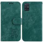 For Samsung Galaxy A51 5G Little Tiger Embossed Leather Phone Case(Green) - 1