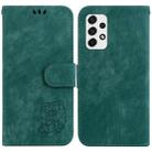 For Samsung Galaxy A52 4G / 5G Little Tiger Embossed Leather Phone Case(Green) - 1