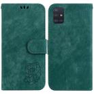 For Samsung Galaxy A71 Little Tiger Embossed Leather Phone Case(Green) - 1