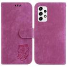 For Samsung Galaxy A72 4G / 5G Little Tiger Embossed Leather Phone Case(Rose Red) - 1