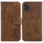 For Samsung Galaxy A31 Little Tiger Embossed Leather Phone Case(Brown) - 1