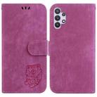 For Samsung Galaxy A32 5G Little Tiger Embossed Leather Phone Case(Rose Red) - 1