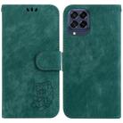 For Samsung Galaxy M53 5G Little Tiger Embossed Leather Phone Case(Green) - 1