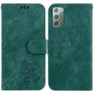 For Samsung Galaxy Note20 Little Tiger Embossed Leather Phone Case(Green) - 1