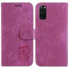 For Samsung Galaxy S20 Little Tiger Embossed Leather Phone Case(Rose Red) - 1