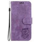 For Samsung Galaxy S21 Ultra 5G Little Tiger Embossed Leather Phone Case(Purple) - 2