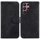 For Samsung Galaxy S22 Ultra 5G Little Tiger Embossed Leather Phone Case(Black) - 1