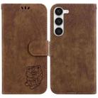 For Samsung Galaxy S23 5G Little Tiger Embossed Leather Phone Case(Brown) - 1