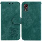 For Samsung Galaxy Xcover 5 Little Tiger Embossed Leather Phone Case(Green) - 1