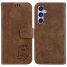 For Samsung Galaxy S23 FE 5G Little Tiger Embossed Leather Phone Case(Brown) - 1