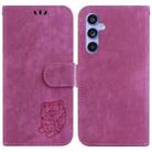 For Samsung Galaxy S23 FE 5G Little Tiger Embossed Leather Phone Case(Rose Red) - 1