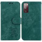 For Samsung Galaxy S20 FE 5G Little Tiger Embossed Leather Phone Case(Green) - 1