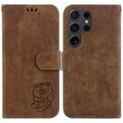 For Samsung Galaxy S24 Ultra 5G Little Tiger Embossed Leather Phone Case(Brown) - 1