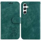 For Samsung Galaxy S24 5G Little Tiger Embossed Leather Phone Case(Green) - 1